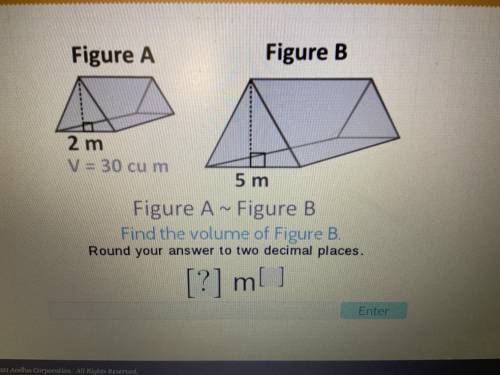 What’s the volume of figure b which is the same shape but a different size than figure a (it’s not