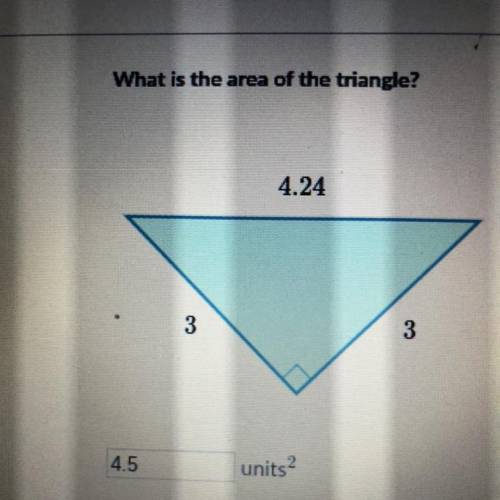 What is the area of the triangle?
Is this correct?