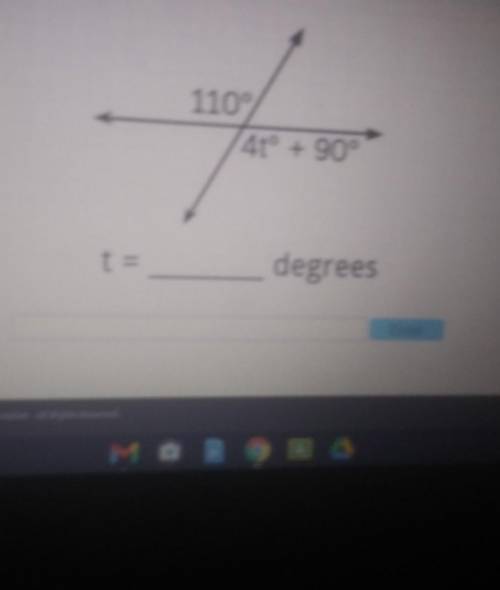 110° 4tº + 90° t = degreesneed help please help me​