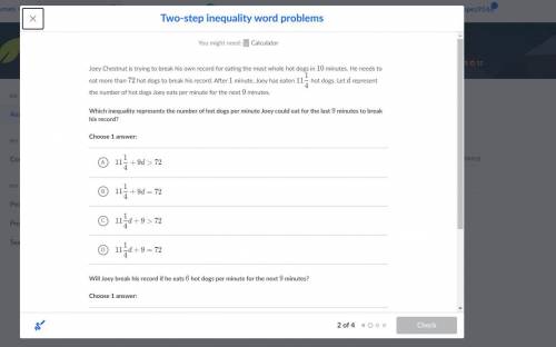 Two Step Inequality Math problems