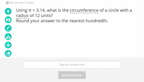 Using π = 3.14, what is the circumference of a circle with a radius of 12 units? Round your answer