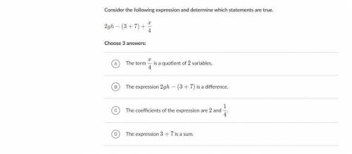 What is the answer to 2gh-(3+7)+x/4?