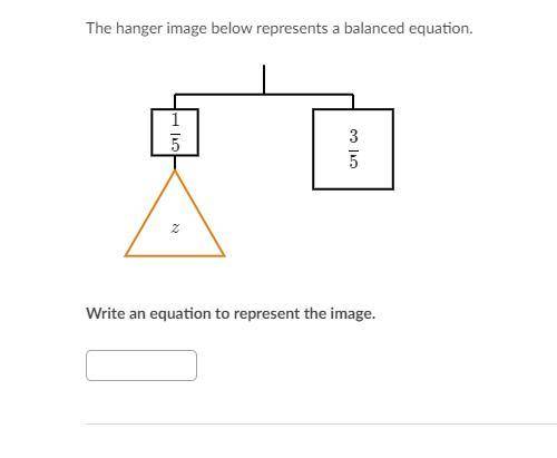 The hanger image below represents a balanced equation.