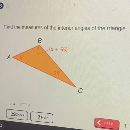 Measure of the interior angles of the triangle