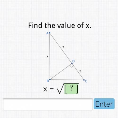 Find the value of x
X=