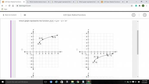 Which graph represents the function f(x)=√x-2+3?