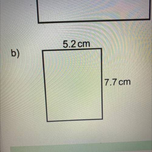 What is the area of a rectangle with 5.2cm and 7.7cm