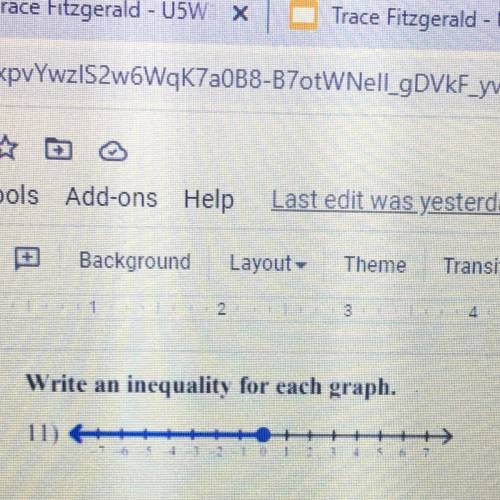 Write an inequality for each graph.-7 to 0
