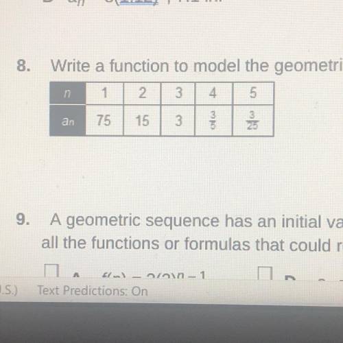 Write a function to model the geometric sequence in the table.