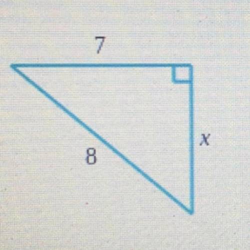 Find the following right triangle, find the length x. Round you answer to the nearest hundredth.