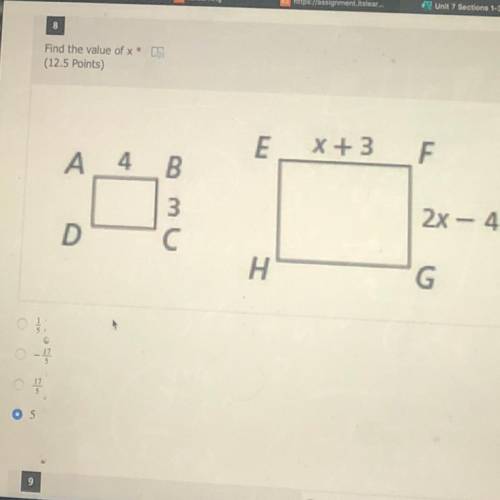 HELP geometry quiz
Answer choices are fractions and one whole number.