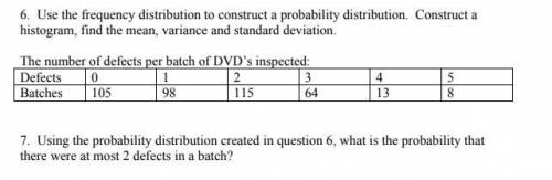 ASAP - I just need the probability distribution table and number 7.