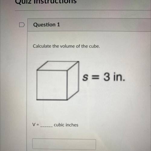 Calculate the volume of the cube