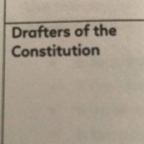 Please help me. I need to write something about Drafters of the Constitution!! GIVING 20 POINTS AND