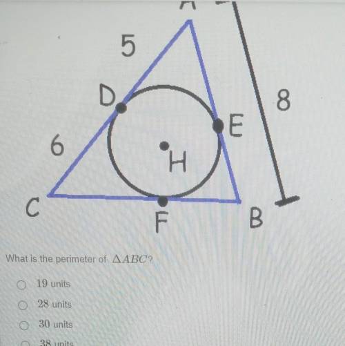 What is the perimeter of triangle ABC?​