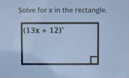 Solve for X in the rectangle?