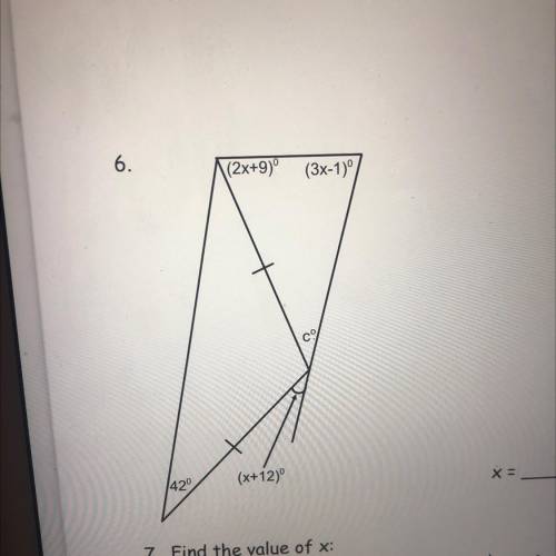 Please find the value of x and c, please please