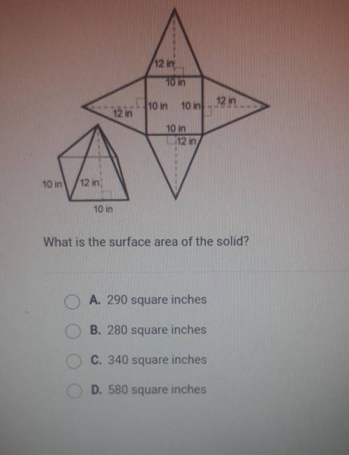 What is the surface area of the solid...​