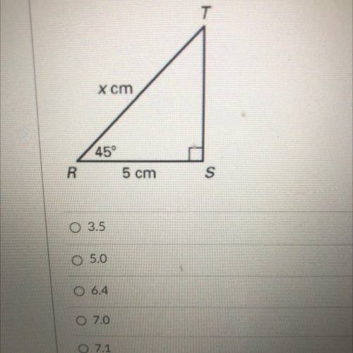 What is the value of x? Round to the nearest tenth 
Need help fast!!