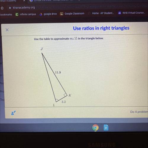Given the measure of an acute angle in a right triangle, we can tell the ratios of the lengths of t