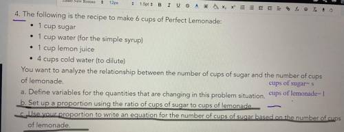 The following is the recipe to make 6 cups of Perfect Lemonade: 1 cup sugar, 1 cup water (for the s