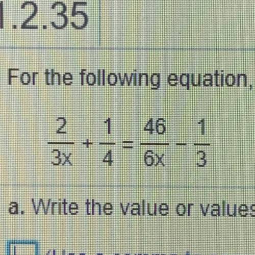 2/3x + 1/4 = 46/6x - 1/3