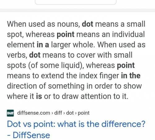 What is difference between point and dot ​