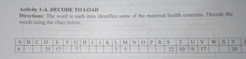 Activity 1-A. DECODE TO LOAD

Directions: The word in each item identifies some of the maternal he