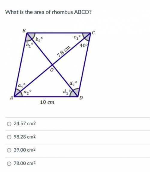 What is the area of rhombus ABCD? AWARDING BRAINLIEST URGENT!