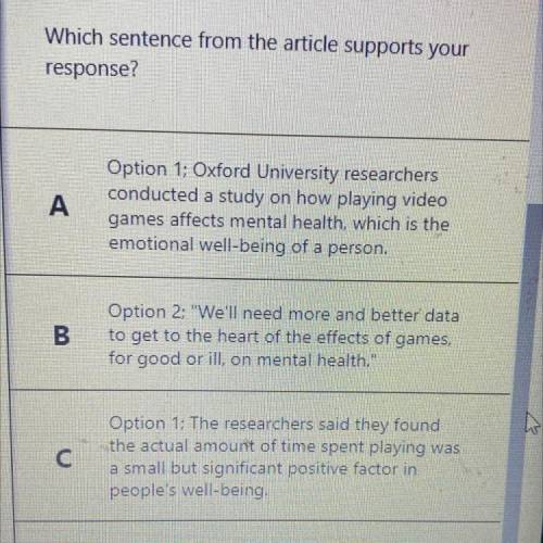 With which answer choice would Andrew

Przybylski MOST likely agree?
Option 1: New research promis