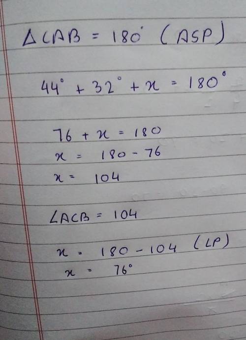 What is the measure, in degrees, of angle x?