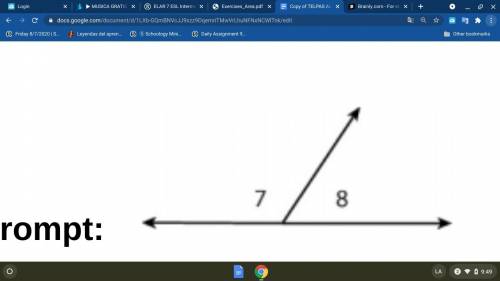 Name the relationship between the angles below. What is the sum of the angles? Explain how you woul
