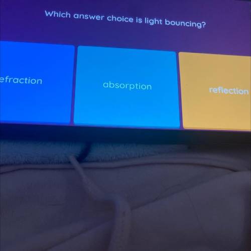Which answer choice is light bouncing?