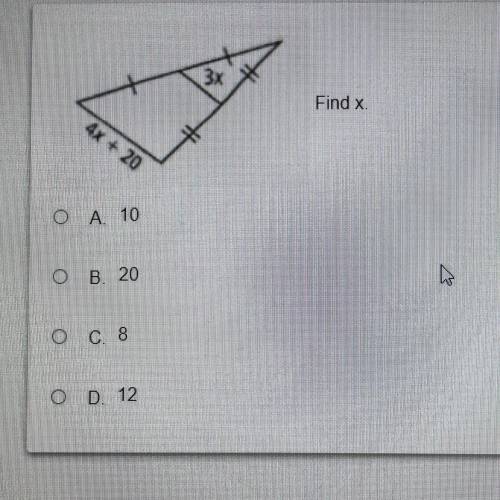 Find x. (More info in the pic)