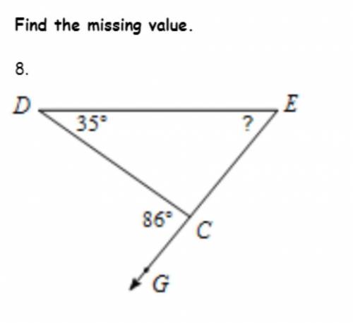 Find the missing value and please show how