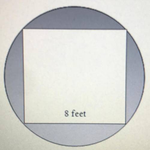 A square is cut out of a circle whose diameter is approximately 11 feet. What is the approximate ar