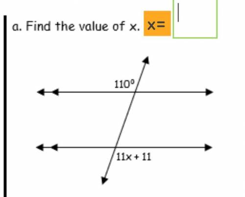 Find the value of x and show how