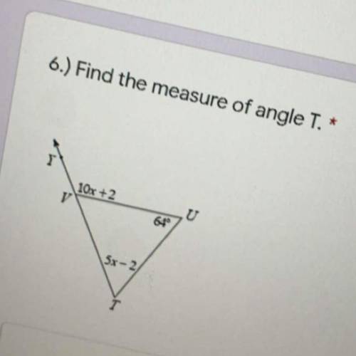 Find the measure of angle T.