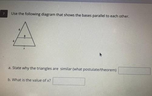 State why the triangle are similar?
What is the value of X?