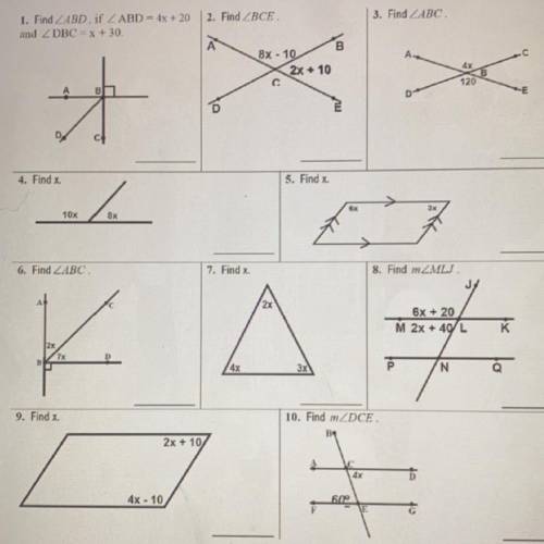 Angle relationships does anyone have the answers?