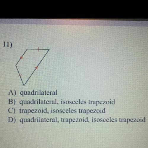 PLEASE help me identify what type of quadrilateral this is please help ASAP

I would really apprec