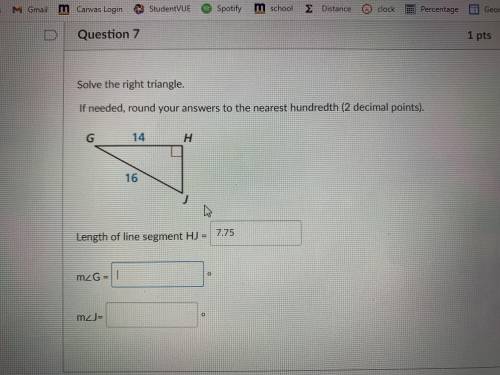 What is angle G and J