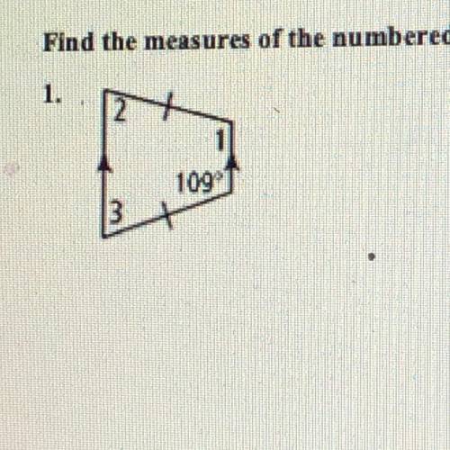Find the measures of the numbered angles in each isosceles trapezoid. SOMEONE HELP ME OUT THIS IS D