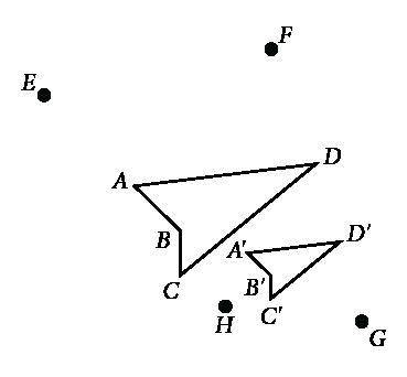 Quadrilateral ABCD and its dilated image A′B′C′D′ are shown in the figure.

Which of the points E,