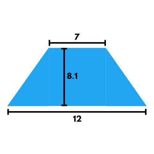 The image below shows one of the walls of a house in the shape of a trapezoid. What is the total ar