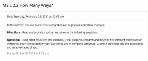 Question

Question: Using other resources (for example, DVHS elibrary), research and describe five
