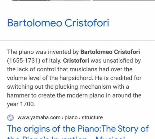 Who first created the Piano and what date?