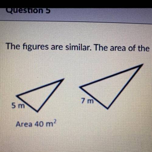 The figures are similar. The area of the smaller figure is given. Find the area of the other figure