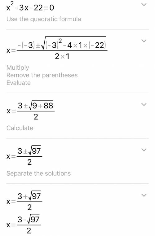 The equation x2 - 3x = 22

has a solution that lies between 6 and 7. 
Use a trial & improvement