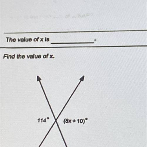 Find the value of x, show your work